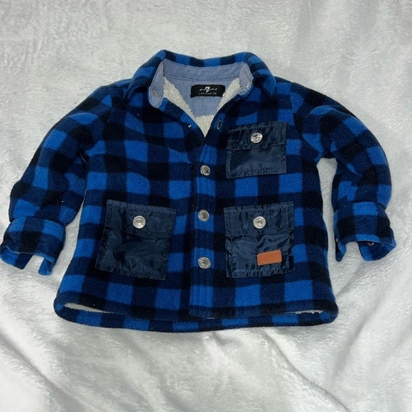 7 For All Mankind Other - 7 for all Mankind Infant Sherpa Lined Flannel Sz 0-3